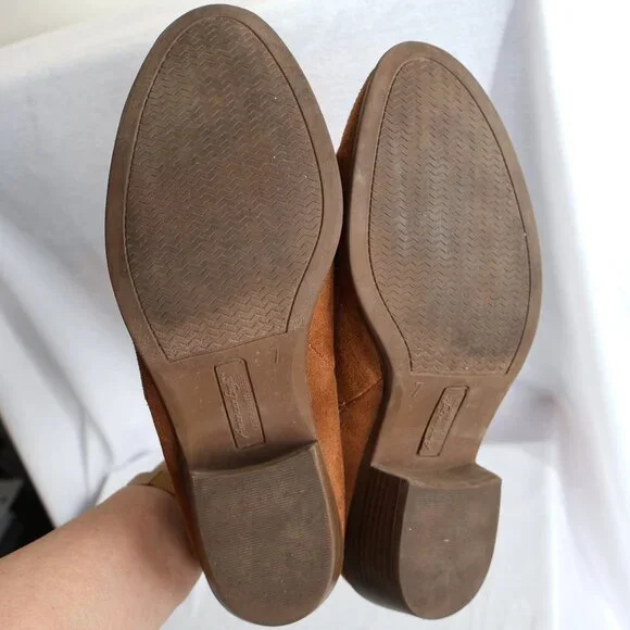 Faux Suede Ankle Boots - Size 7 - Cognac Colour - American Eagle - Picture 7 of 12